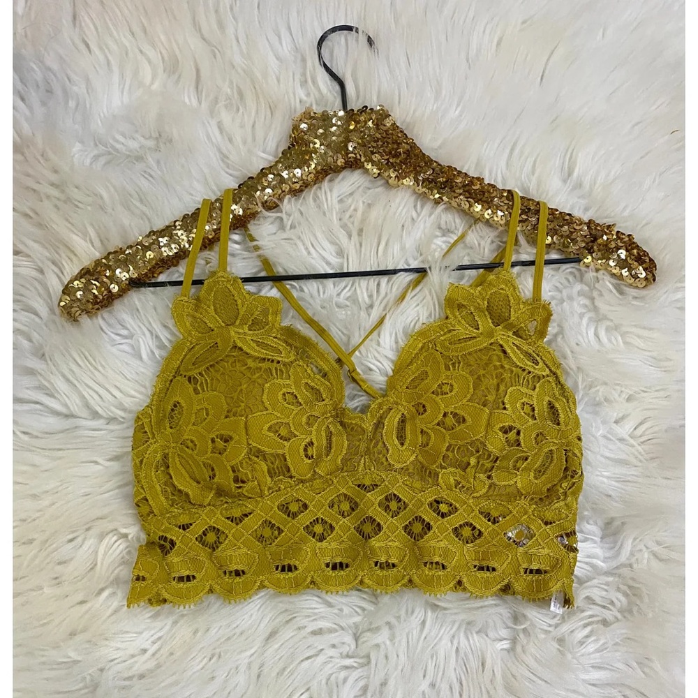 BRAND NEW WITH TAGS Sheen Gold Lace Bralette